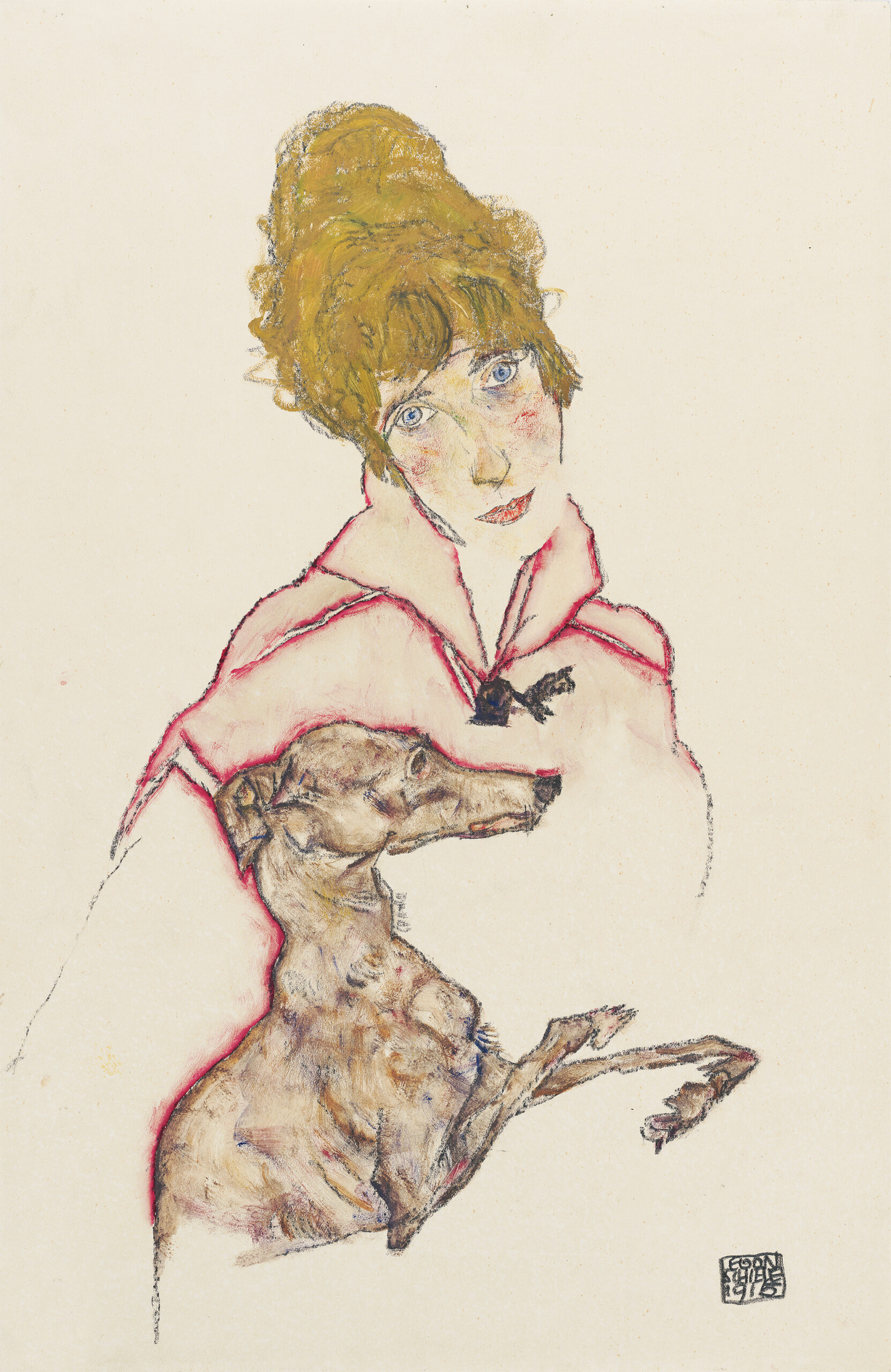 Egon Schiele, Kobieta z chartem