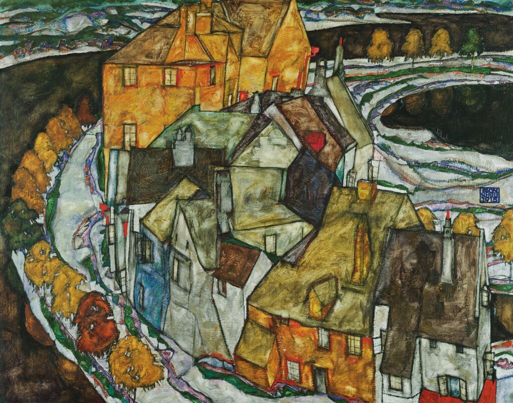 Egon Schiele, Łuk domów II (Miasto na wyspie),